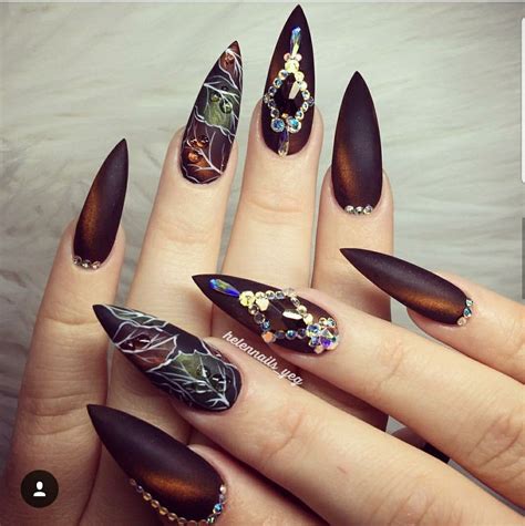 fall stiletto nail designs|acrylic nail ideas stiletto.